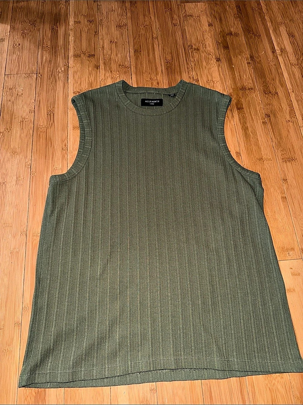 AllSaints Madison Sleeveless Tee in Valley Green
